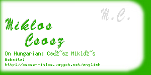miklos csosz business card